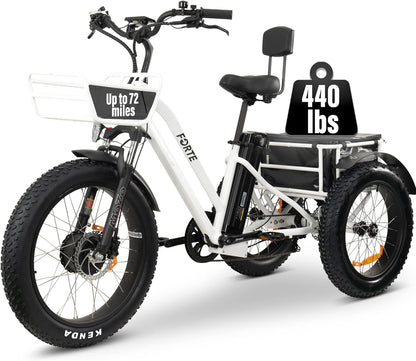Electric Trike, 3 Wheel Motorized Bicycle with Big Wheels, Comfortable Three Wheel Tricycle for Adults, 750W Motor