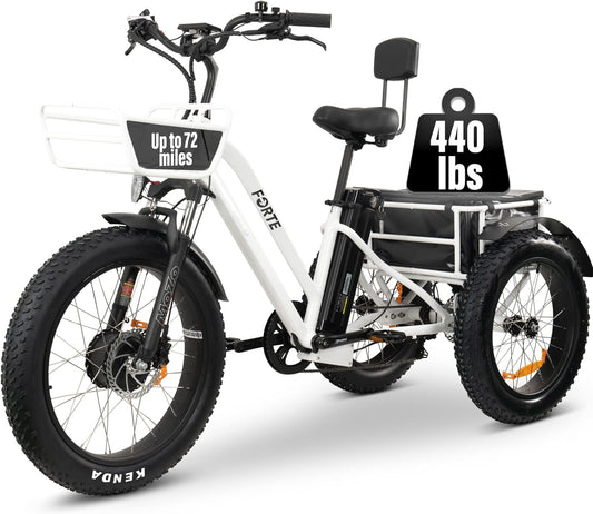 Electric Trike, 3 Wheel Motorized Bicycle with Big Wheels, Comfortable Three Wheel Tricycle for Adults, 750W Motor