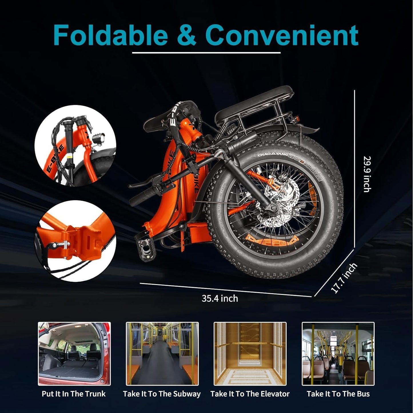 Electric Bike for Adults, 750W Long Range Foldable Ebike with One/Dual Removable Battery, 40-120 Mile/25-30Mph, 20" Fat Tire Electric Bicycle