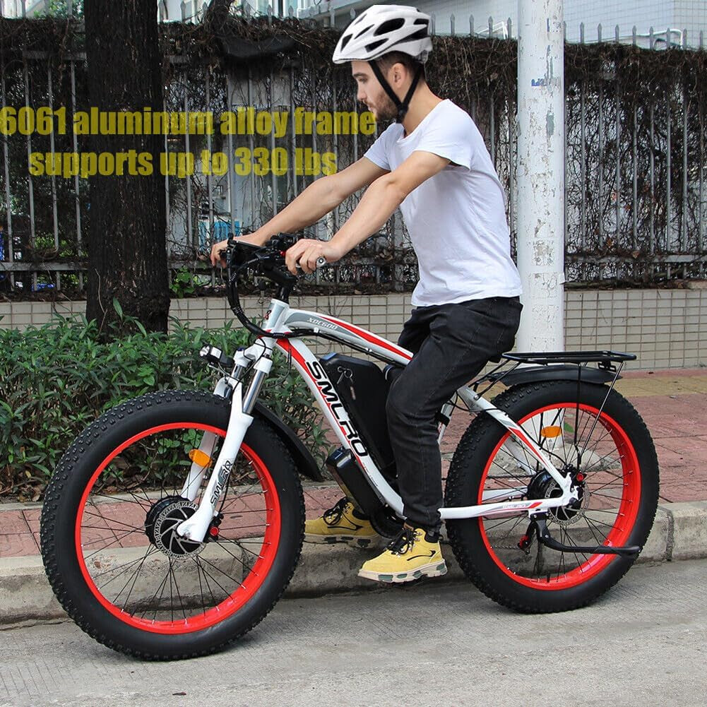 2000W Dual Motor Smlro Electric Bike for Adults, Fat Tire Mountain Ebike, 35 MPH 48V 22.4AH AWD Ebikes, 21-Speed E-Bike/E Bikes, Country Adult