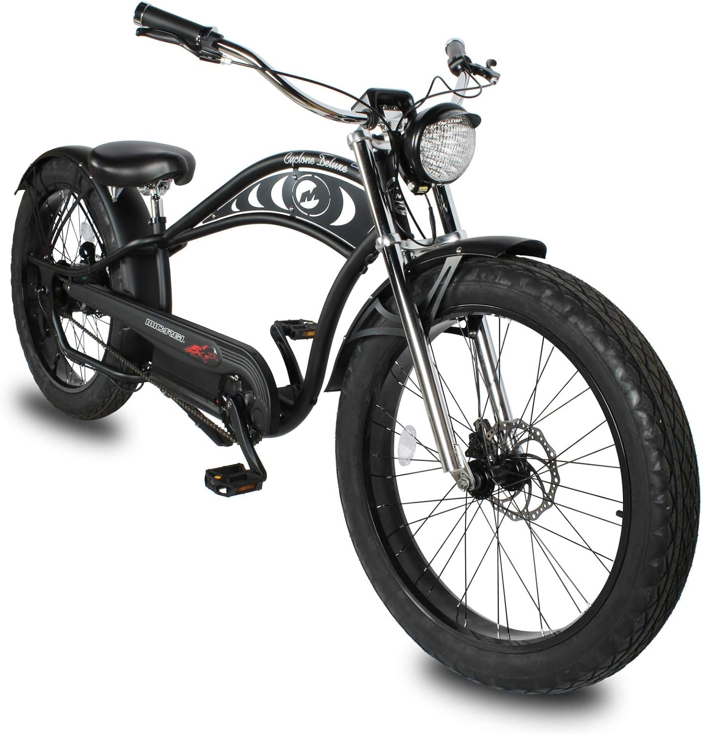 Cyclone Electric Cruiser Beach Bike Front Rear DISC Braking 26X4.0 Fat TIRE Bicycle