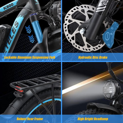 Electric Bike for Adults, 2000W 35MPH Electric Bicycle AWD Dual Motor Electric Mountain Bike 26" Fat Tire Ebike with 48V 23AH Removable Battery,
