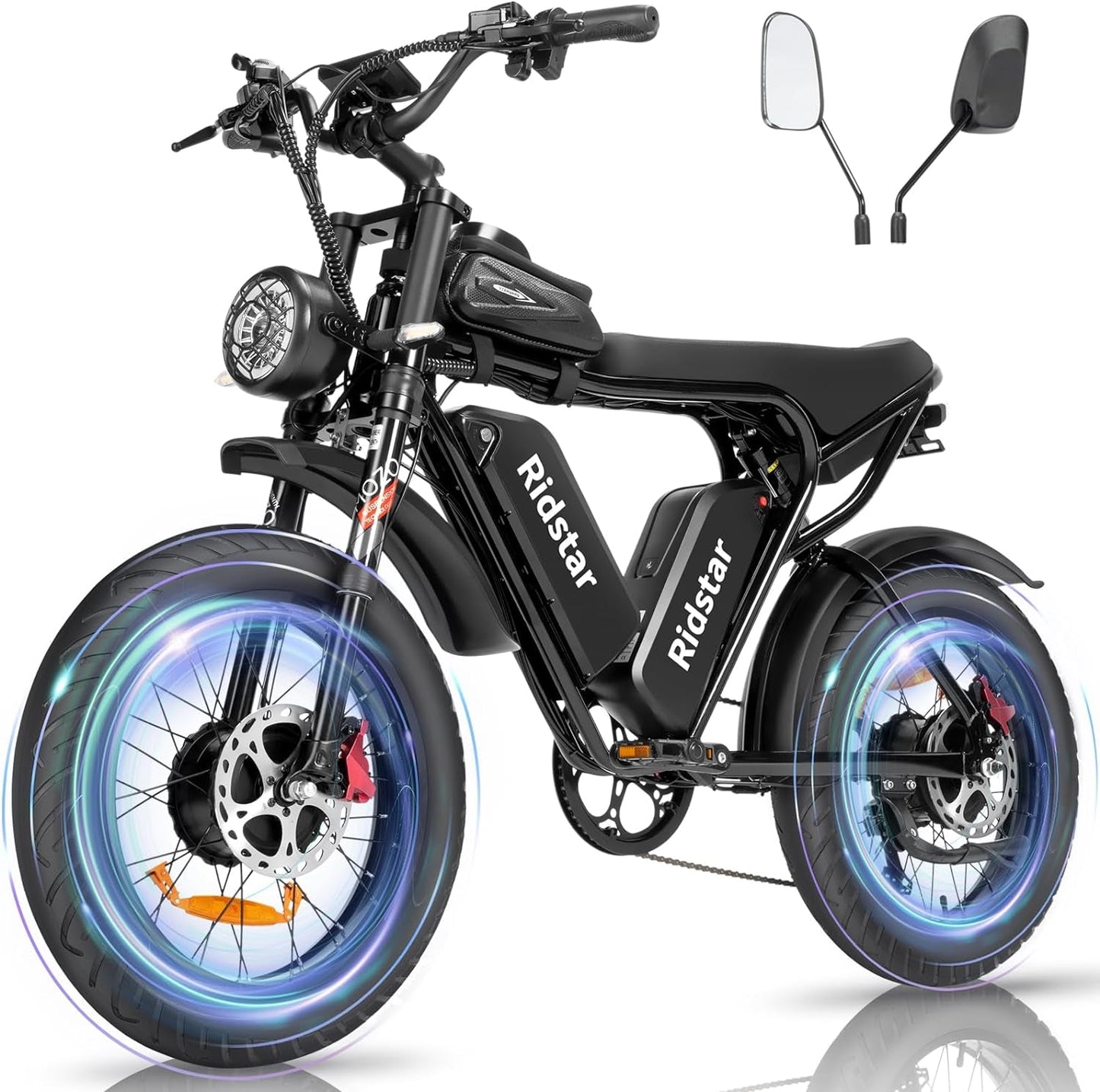 Electric Bike for Adults, 𝟭𝟬𝟬𝟬/𝟭𝟮𝟬𝟬/𝟭𝟱𝟬𝟬/𝟮𝟬𝟬𝟬𝗪,25/30/35MPH Dirt Bike, 48V 15/20AH,52V 40AH Removable Battery, Max 50-180Miles Motorcycle, 20" Fat Tire