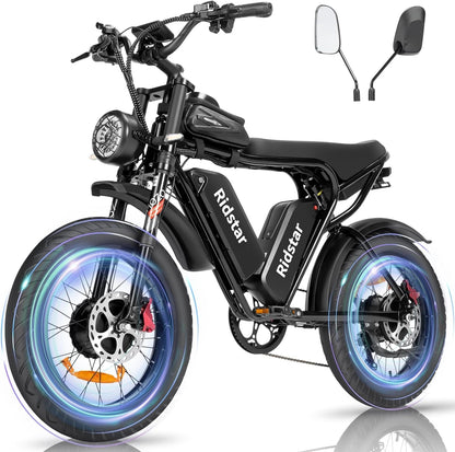 Electric Bike for Adults, 𝟭𝟬𝟬𝟬/𝟭𝟮𝟬𝟬/𝟭𝟱𝟬𝟬/𝟮𝟬𝟬𝟬𝗪,25/30/35MPH Dirt Bike, 48V 15/20AH,52V 40AH Removable Battery, Max 50-180Miles Motorcycle, 20" Fat Tire