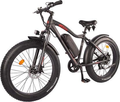 DJ Fat Bike 750W 48V 13Ah Power Electric Bicycle, Matte Black, LED Bike Light, Suspension Fork and Shimano Gear