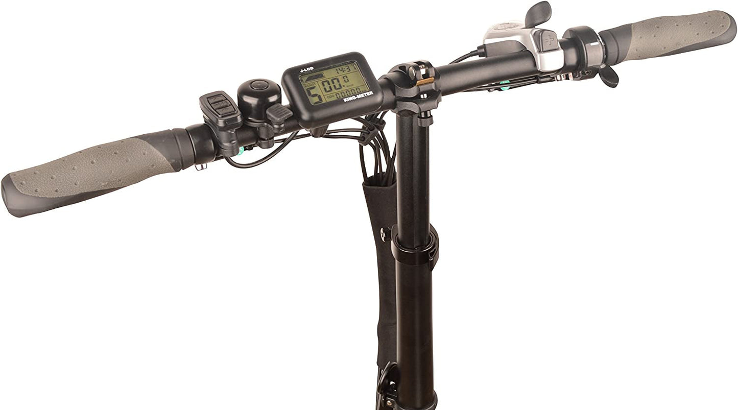 DJ Folding Bike 750W 48V 13Ah Power Electric Bicycle, Pearl White, LED Bike Light, Suspension Fork and Shimano Gear