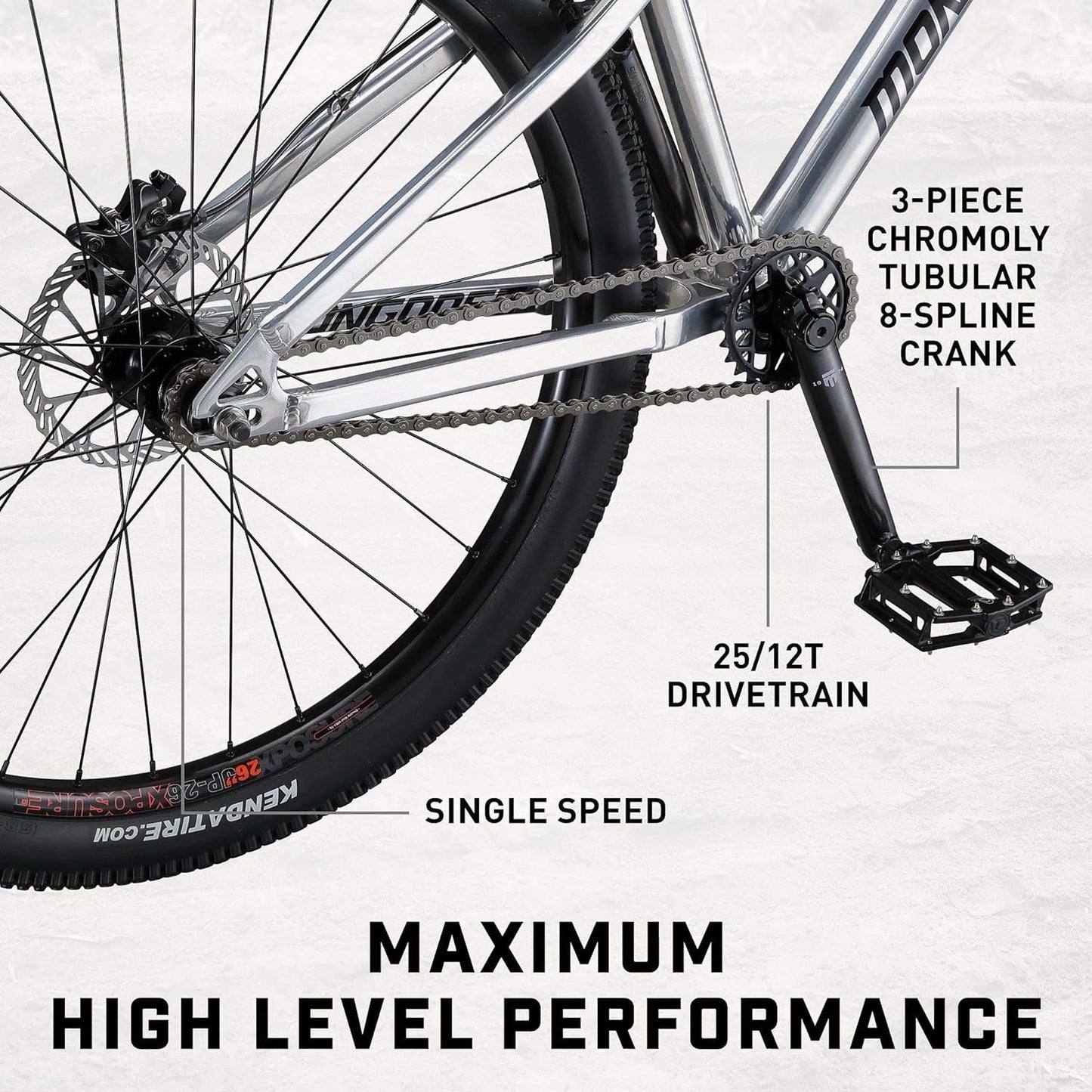 Fireball Dirt Jump Mens and Womens Mountain Bike, 26-Inch Wheels, Mechanical Brakes, T1 Aluminum Frame